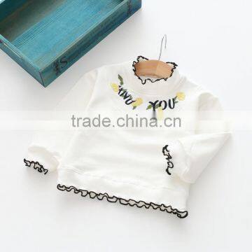 S60647B 2017 New Autumn Child Letters Printed Cute Wood Ear Girls T-shirts photo-3