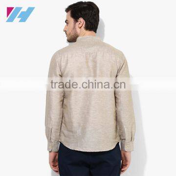 Men's Clothing Long Sleeve Beige Casual Kurta Designs For Men photo-3
