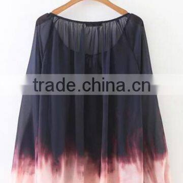 Runwaylover EY2342B Women 2017 Deep V-Neck Fashion Hit Color Blouse photo-3