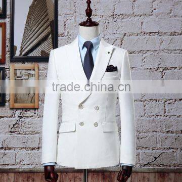 custom high quality white colour double breast man coat plus size feature man blazer