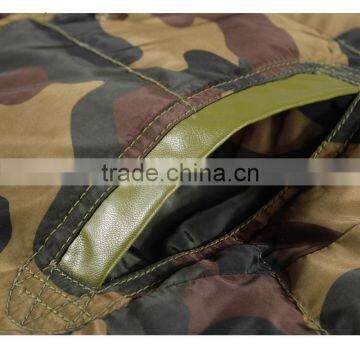 Men's Varsity Military Style Jacket With Leather Sleeves photo-4