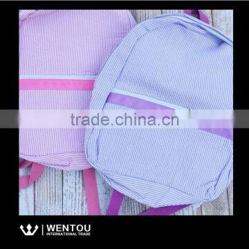 Newest Design Pretty Practical Monogrammed Seersucker Backpack photo-2