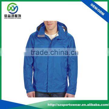 Blue color 100% nylon waterproof breathable jacket custom