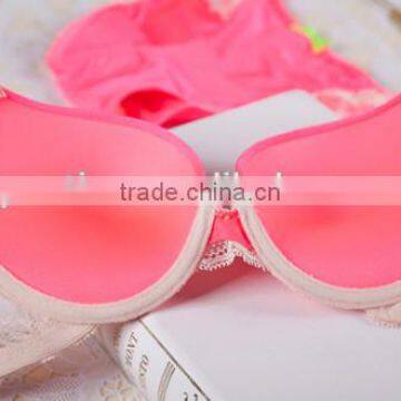 3/4 Cup Nylon & Lace Bra and Panties Set,two Hook-and-eye,back Closure photo-4