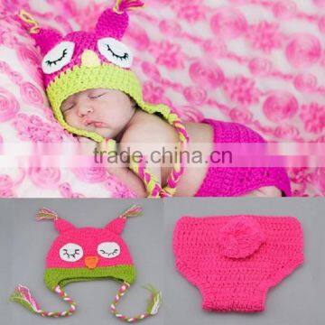 2016 Fashion Baby Handmade Cartoon DUCK Model Knitted Hat Baby Hat Pant Shoes Set photo-6