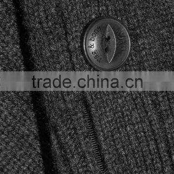 High Quality Slips On Charlcoal Wool and Cashmere-Blend Turtleneck Sweater With Scoop Hem