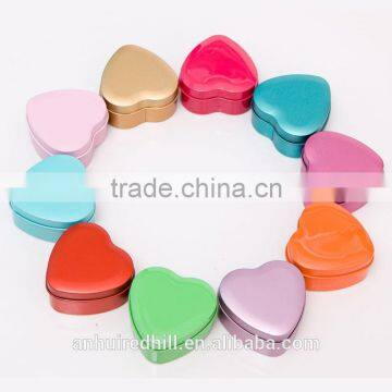 factory custom printed heart shape candy chocolate tin box