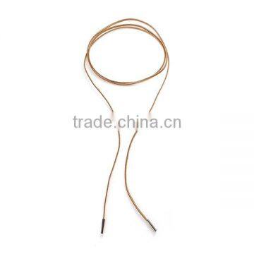 New Fashion Sweater Necklace Long Brown Suede Velvet Cord Silver Tone 148cm Long photo-3