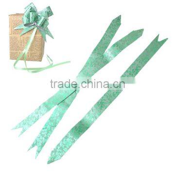 PVC Gift Box Garland Decorations Green Flower Pattern Pull Bow