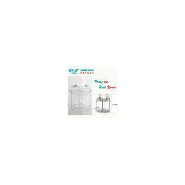 Plastic Coating Double Rack Basket With Suction Cup photo-3