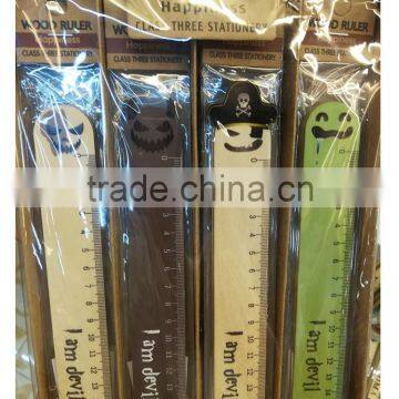 Novel Promotional Cute Creative Customs Monster Shape Wooden Ruler photo-2
