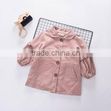 B22641A Autumn New Sweet Girls Puff Sleeve Fashion Thin Lace Stitching Coat photo-6