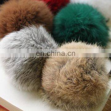 Hand made keychains rabbit fur poms ball lovely fashion rabbit fur bobble