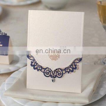 Elegant 502 customized printing laser cut cover wedding invitation card