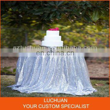 Shiny Sliver Sequins Round Luxury Table Linens For Weddings