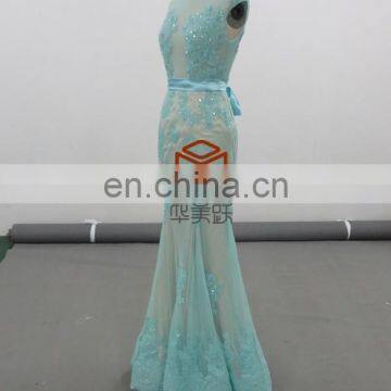 Turquoise Mermaid Homecoming Dresses HMY-D296 Floor Length Prom Free Prom Dresses photo-3