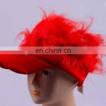 Fancy fashion red visor with red hair Flair Hair Red Visor With Brown Hair Costume Hairdo