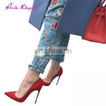 Wholesale Latest Designs Embroidery Light Blue Loose Girls Jeans Pants photo-3