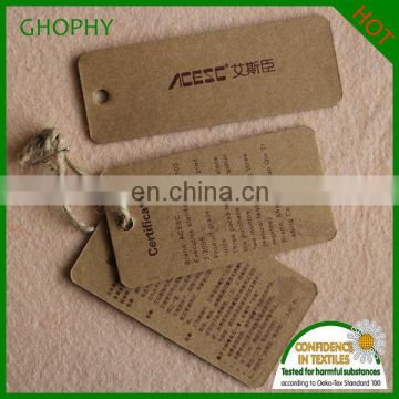 jeans hangtag new design in kraft paper