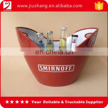 Red ship shaped double wall plastic wine ice bucket beer can holder