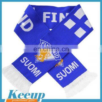 Giveaways acrylic Knitted soccer scarf for promotional