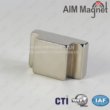 Aim customized manufacturer neodymium magnet top hat magnet with block shape