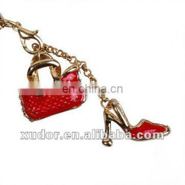 FASHION RED HIGH HEEL SHOE KEYCHAIN PHONE ACCESSORIES