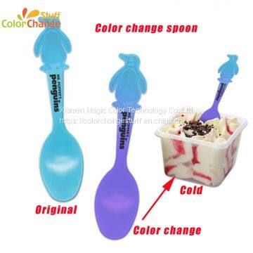 BPA free heat sensitive color change plastic baby spoon