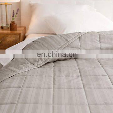 100% Cotton Sateen Woven Stripe Quilt 500 Thread Count Premium Modern Bedspread photo-2