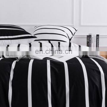 Home 4 Piece Microfiber Bed Sheet Set Striped Pattern Comforter Bedsheet Comforter Set for Hotel photo-3