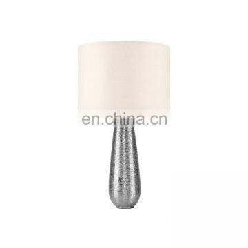 Good items custom hotel bedside decoration silver ceramic vase carved nordic desk lights with logo