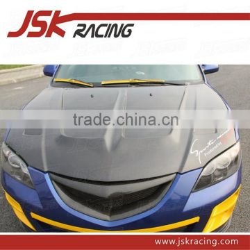 2004-2010 SHARK STYLE CARBON FIBER HOOD FOR MAZDA 3 (JSK180308)