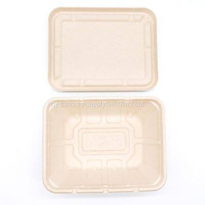 Biodegradable Bagasse Food Packaging Containers With Lids 1200ml 1500ml
