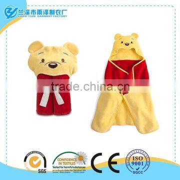 Customized Cute Cashmere Terry Gift Hooded Animal Baby Bathrobe/Baby Hooded Animal Embroidered Bathrobe Towel