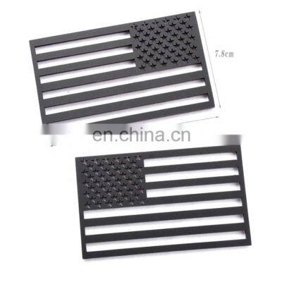 Plastic Custom 125x78MM Black American Flag Left and Right Side Fender Emblem Badge