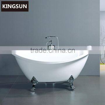 Royal Luxury Indoor White Oval Portable Acrylic Transparent Bathtub