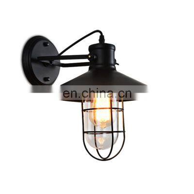 Loft Iron Black Industrial Style Adjustable Shade Led Wall Lamp for indoor