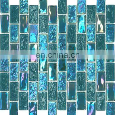 Glass fantasy change color blue glass swimming pool tile