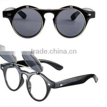 Cheap Promotional Steam Punk Logo Print Renovate Double Lens Sunglasses photo-2