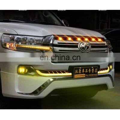 Car Front Bumper Grille LED Yellow Lights For Toyota Land Cruiser 200 GRJ200 UZJ200 2008-2018 photo-3