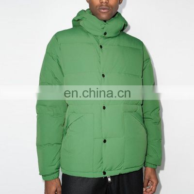 2022 Hot sells winter men Down green jacket detachable hat Waterproof shell  Normal length jacket