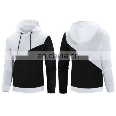 Wholesale Custom Men's Hooded Sweater Casual and Comfortable Loose Long Sleeve Splicing Personality Movement Sweater photo-3