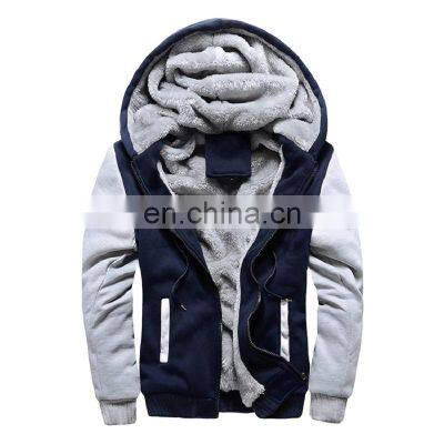 Wholesale custom men's autumn and winter plus velvet padded jacket new men's sweater hooded autumn and winter baseball uniforms