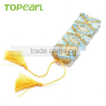 Charm Yellow Cotton Tassel Bracelet Seed Bead Bracelet Handmade for Women CLL143 photo-3
