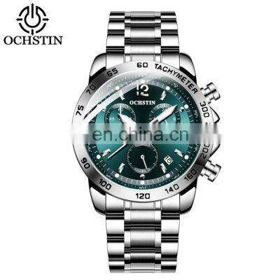 OCHSTIN 6123B Men Qquartz analog day wristwatch army luxury watches stainless steel watch silver