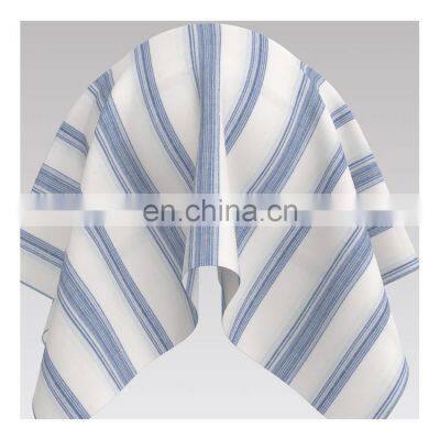 100% BCI Cotton Yarn Dyed Blue Stripe  Flannel for Living Wear and Pajama