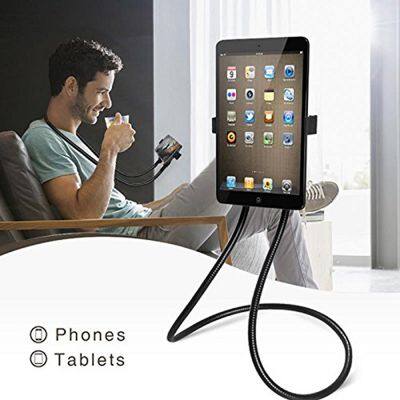 OEM LOGO Acceptable Aluminum Long Arm Hanging Magnetic Neck Phone Holder Lazy Mobile Bracket Tablet Stand for Bed Desktop Car photo-4