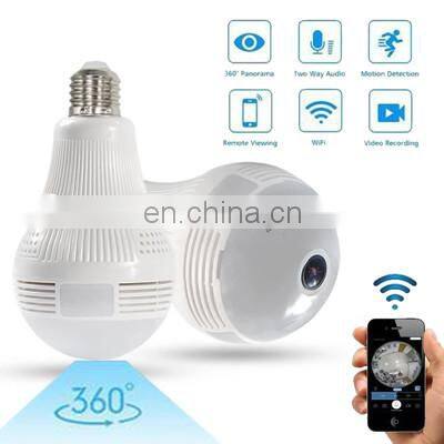 360 DegreeLPanoramic Wireless Home Security Security WiFi CCTV Camera Fisheye LED Bulb Lamp