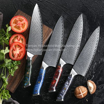 Chef Knife 8 Inch Chef's Knives Damascus VG10 Stainless Steel Kitchen Knife with Resin Handle