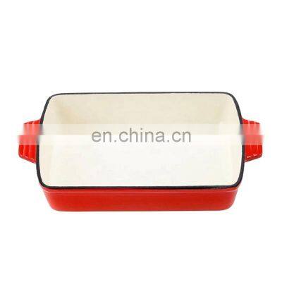 Cast Iron Enamel Rectangle Dish Pan Baking Dish Pan photo-3